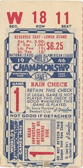 1946 World Series Game 1 Ticket Stub Boston Red Sox vs St. Louis Cardinals - Ted Williams World Series Debut